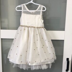 American Princess Off White & Gold Formal Dress | Girls Size 6